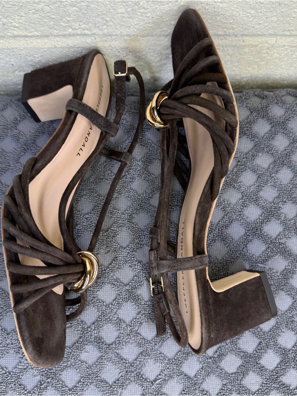 Loeffler Randall Minna Slingback Sandals Brown Suede Size 6.5 - Picture 4 of 8